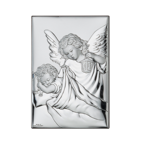sixsilver jubiler obrazek pamiatka chrztu aniolek posrebrzenie na drewnie 2