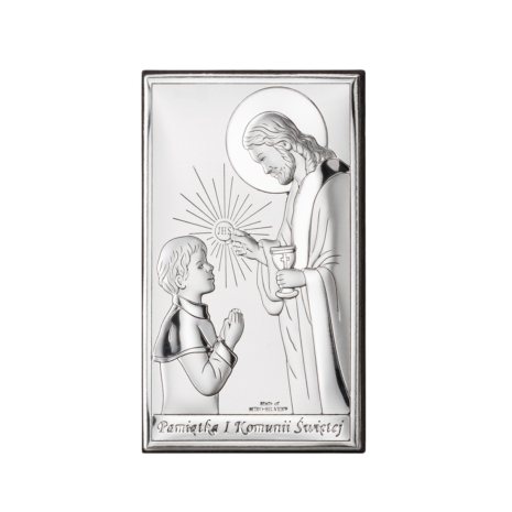 sixsilver jubiler obrazek pamiatka pierwszej komunii hostia jezus chlopczyk posrebrzenie