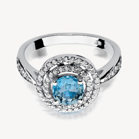 sixsilver jubiler pierscionek zareczynowy glamour biale zloto topaz diamenty s 274 3 2