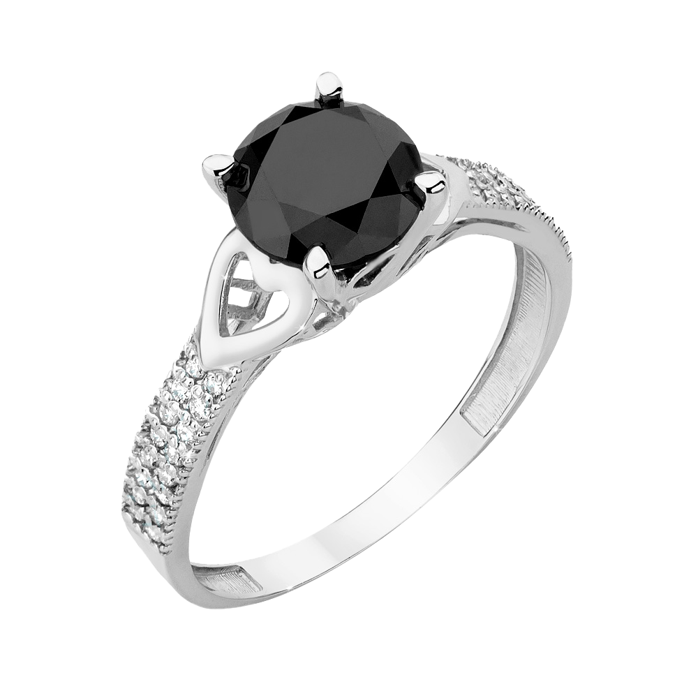 sixsilver jubiler pierscionek zareczynowy glamour biale zloto czarny diament s 502 1