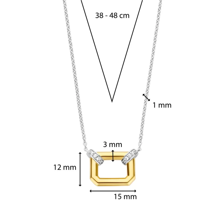 sixsilver jubiler naszyjnik ti sento cyrkonie srebro w zoltym pozloceniu 3 5