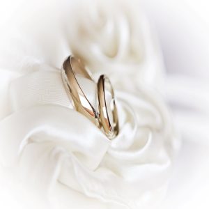 wedding rings in high key